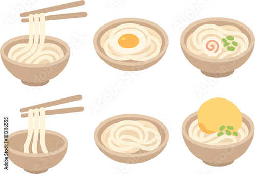 udon with flat design style, eps 10 illustration