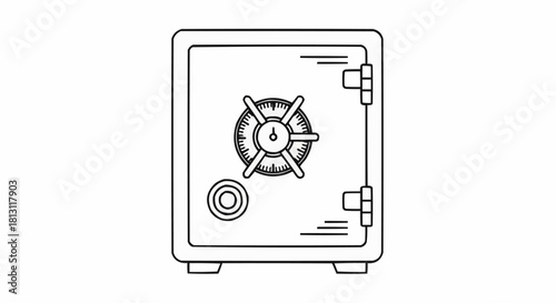 Line Art Safe - Secure Storage with Combination Lock.
