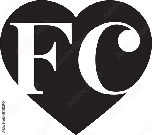 Fc monogram heart logo