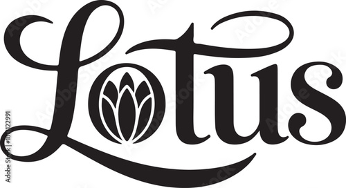 Lotus wordmark logo with floral 'o'