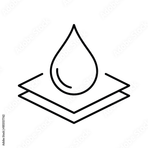 Waterproof Layers Icon - Liquid Protection & Fabric Technology