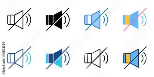 Mute icon set multiple style collection 
