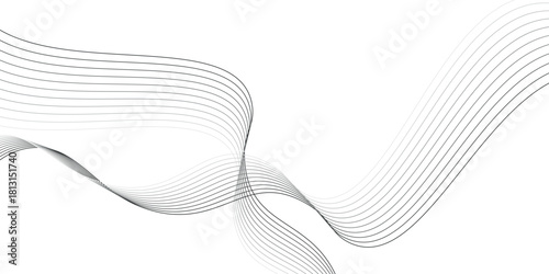 Abstract black wave lines on white background. Dynamic wave pattern modern design vector eps10