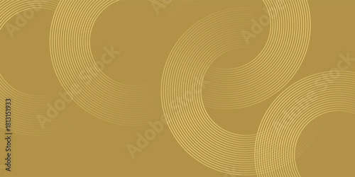 Gold circle lines texture background with glass effect for print artwork in cmyk color mode simple art modern vector illustration eps10
