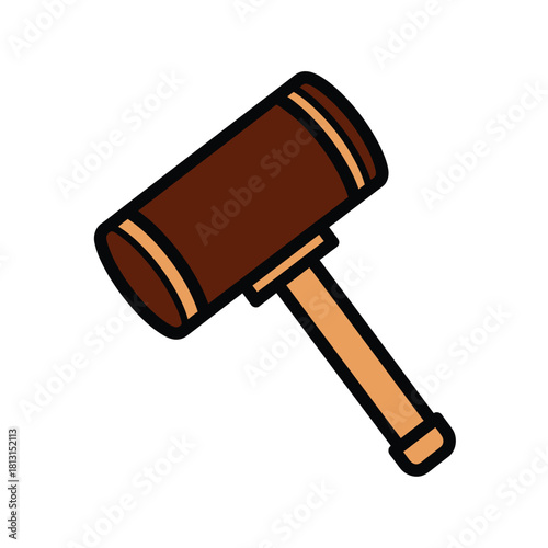 Brown wooden gavel, a symbol of law, justice, authority, and decision making in legal and auction settings