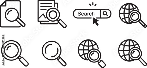 Search Icon Magnifying Glass Symbol
Magnifying Glass Search Bar Vector
Search Button Icon in Black and White