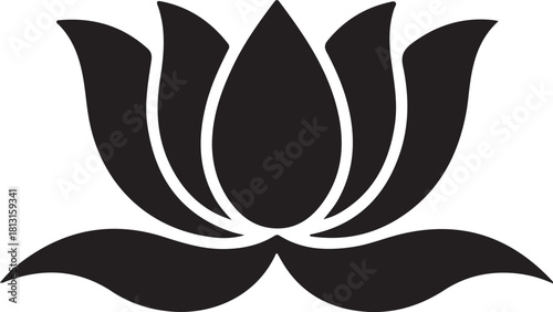 Black lotus flower silhouette