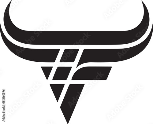 Stylized bull head with f logo