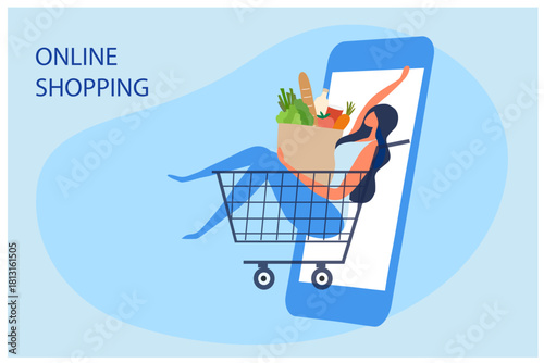 Delivery Truck with Parcel Box with Location Pins. Logistics, Freight Forwarding, shipping, delivery, Ecommerce and Destination Tracking vector illustration