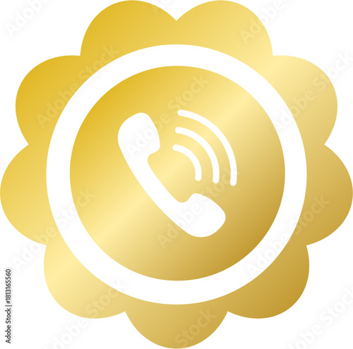 Gold metallic rosette phone badge for New Year and Lunar New Year sale
