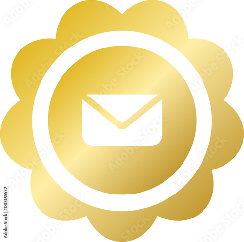 Shiny gold email envelope seal vector for Tet and New Year promotion