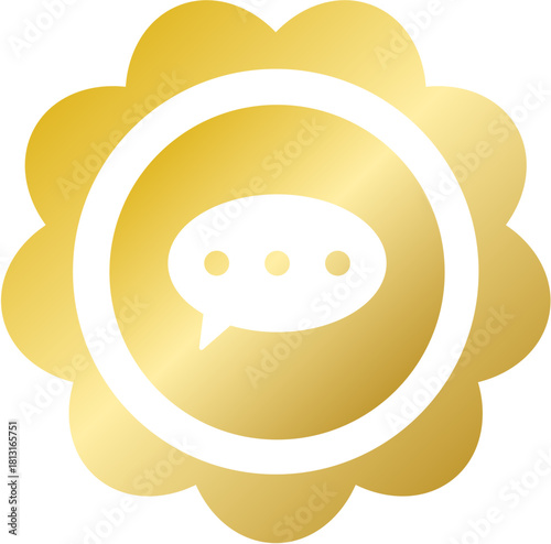 Luxury gold chat bubble message seal for Tet live support