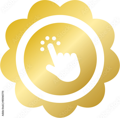 Golden magic wand wizard badge for New Year creative effect