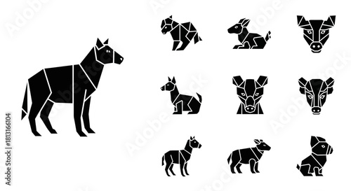 Charming geometric animal icons and illustrations perfect for modern branding, creative projects, and engaging designs