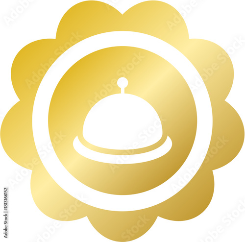 Gold service bell concierge icon for Lunar New Year hotel booking
