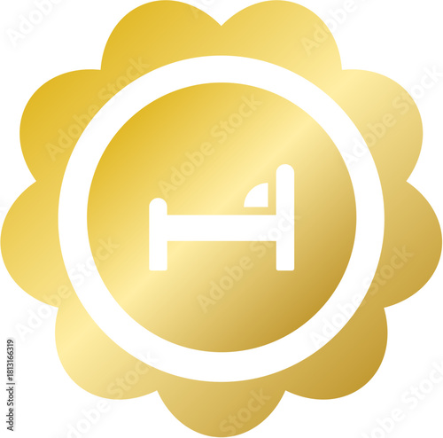 Gold rosette bed bedroom furniture icon for Tet hotel booking