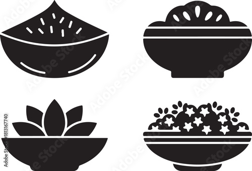 Biryani vector silhouette illustration white background 