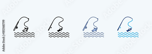 Fishing Multiple Style Icon Collection