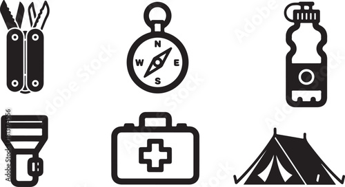 Camping Adventure Icon Set – Outdoors, Hiking & Nature Elements
Minimalist Wilderness Icons – Camping, Mountains, Compass & Fire
Outdoor Survival Line Art – Boots, Tent, Knife & Campfire Designs