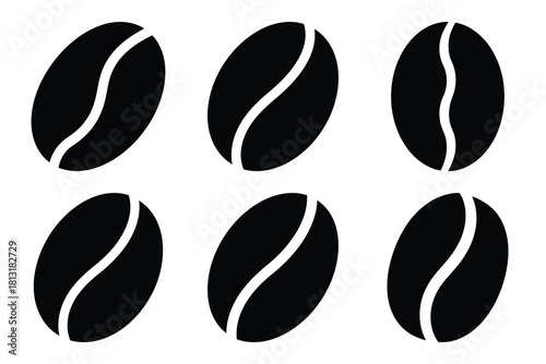 simple farm  coffee bean symbol silhouette icon set. Agriculture, farming silhouette icons