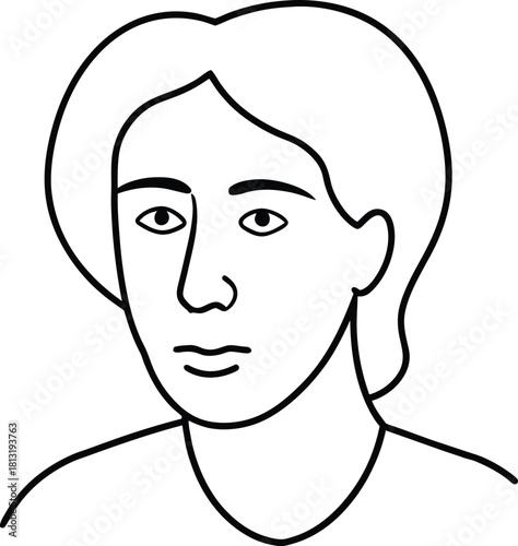 Daydream State Portrait Line Art Transparent Background