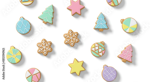 Festive Holiday Cookies with Colorful Icing for Christmas Season