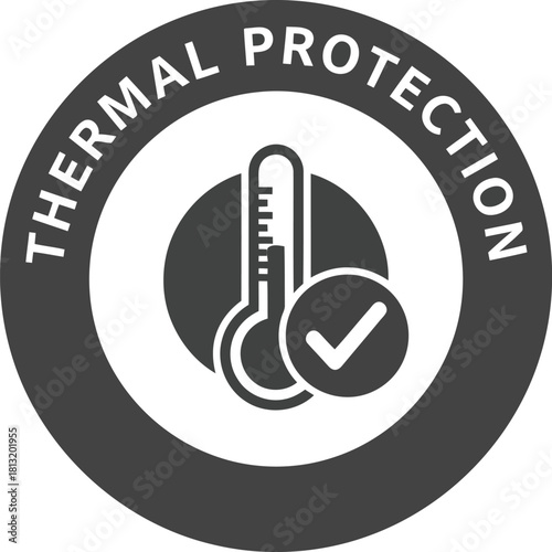 Thermal protection icon symbol temperature regulation climate control certified shield vector