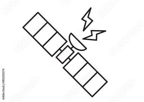 人工衛星のシンプルなアイコン