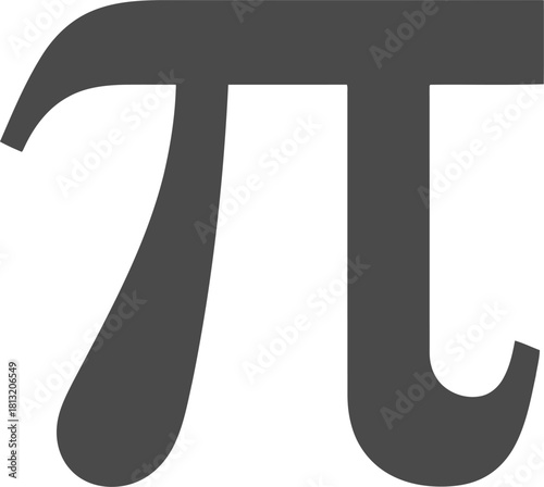 Abstract pi symbol icon geometric mathematical constant concept illustration vector