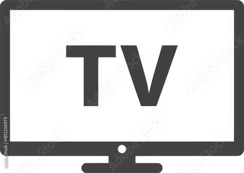 Modern flat screen television icon with the letters tv displayed on the screen for broadcasting and entertainment concepts vector