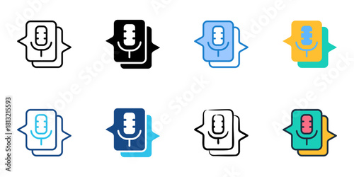Audio message icon set multiple style collection 
