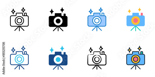 Photo icon set multiple style collection 

