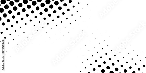 Black and white halftone dots pattern. abstract vector background