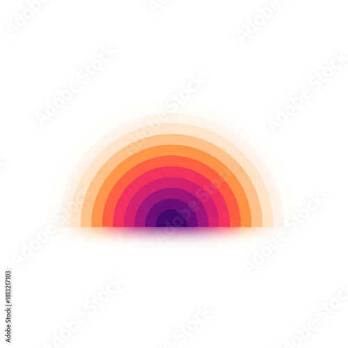 Vibrant gradient semicircle design for modern branding projects, perfect for tech startups and innovative campaigns that need a splash of color and energy