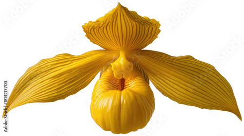 Vibrant Yellow Orchid Flower in Full Bloom with Intricate Petal Details and Natural Beauty