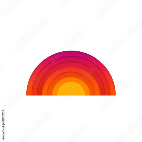 Stunning sunset gradient arc with vibrant layers, perfect for modern designs and optimistic themes, evoking warmth, energy, and a positive outlook for your brand