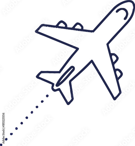 Modern airplane flying on gradient background for travel and tourism design