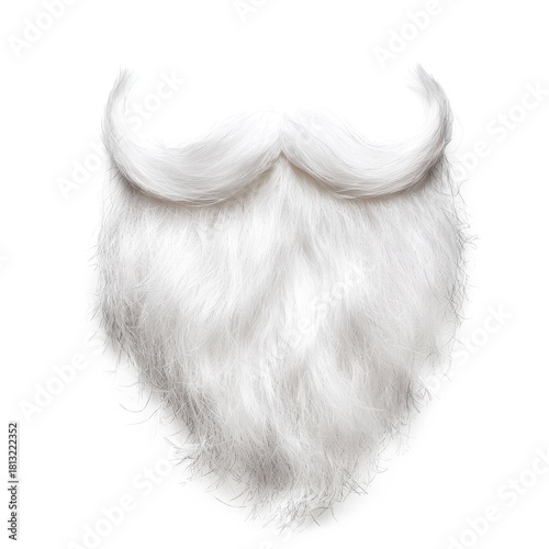 A white beard with a mustache on a white background.