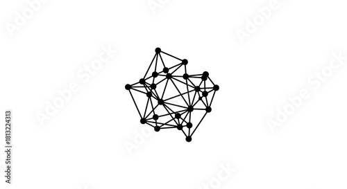Complex network structure with transparent background
