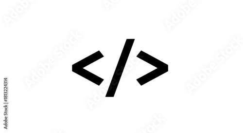 Code angle brackets with transparent background