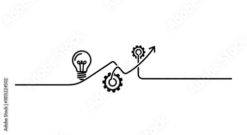 Idea, gear, growth, and innovation concept