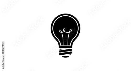 Light bulb icon with transparent background