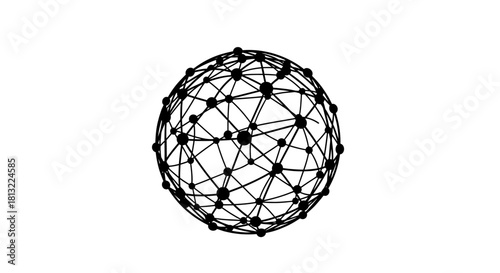 Network globe with transparent background