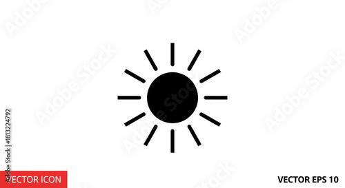 Sun icon with transparent background