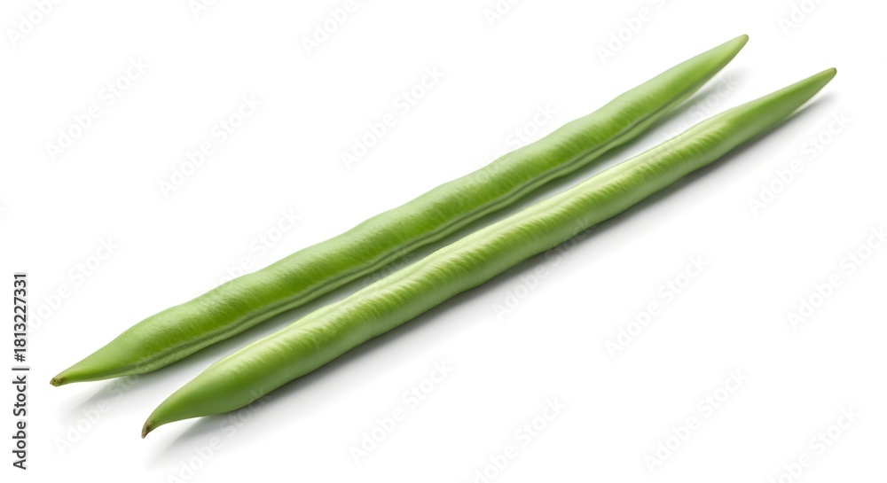 Obraz premium Paired Green Beans – Isolated Minimal Style