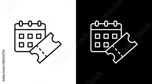 Event Ticket White Icon Set Design