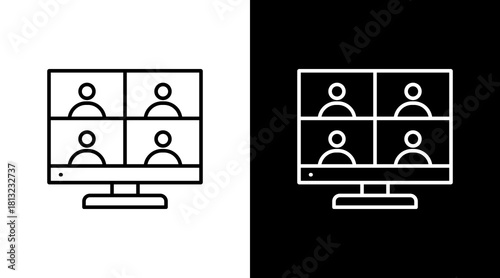 Meet Up White Icon Set Design