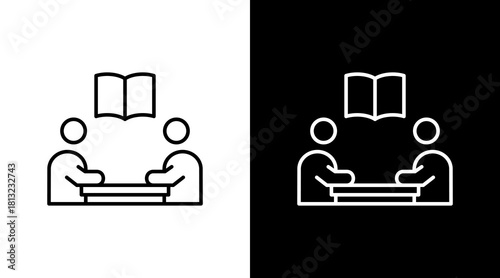 Study Session White Icon Set Design