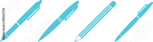Pen Icon set. Collection of vector for writing and artistic tools pen, pencil, marker, paintbrush. classic hand writing tool for calligraphy. Web site page and mobile app design vector element.