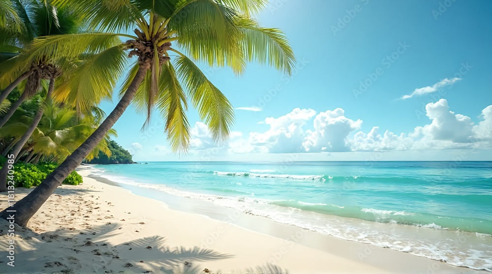 Fototapeta premium tropical beach with palm trees